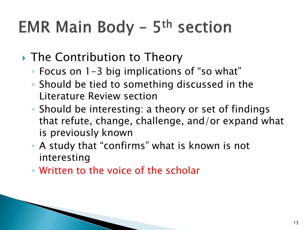 the contribution to theory focus
