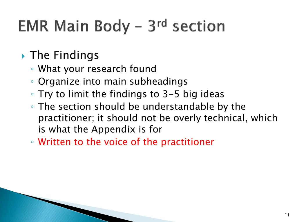 the findings what your research found organize