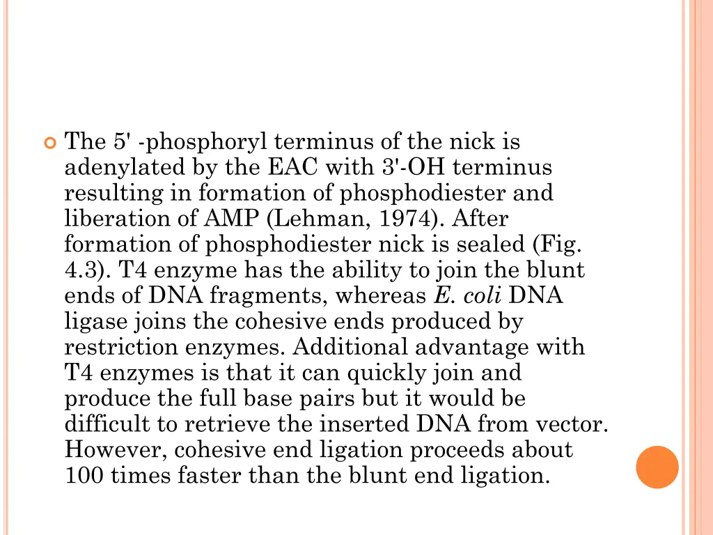 the 5 phosphoryl terminus of the nick