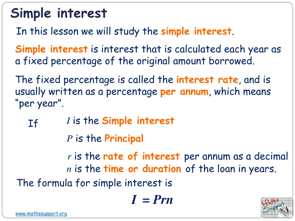 simple interest in this lesson we will study