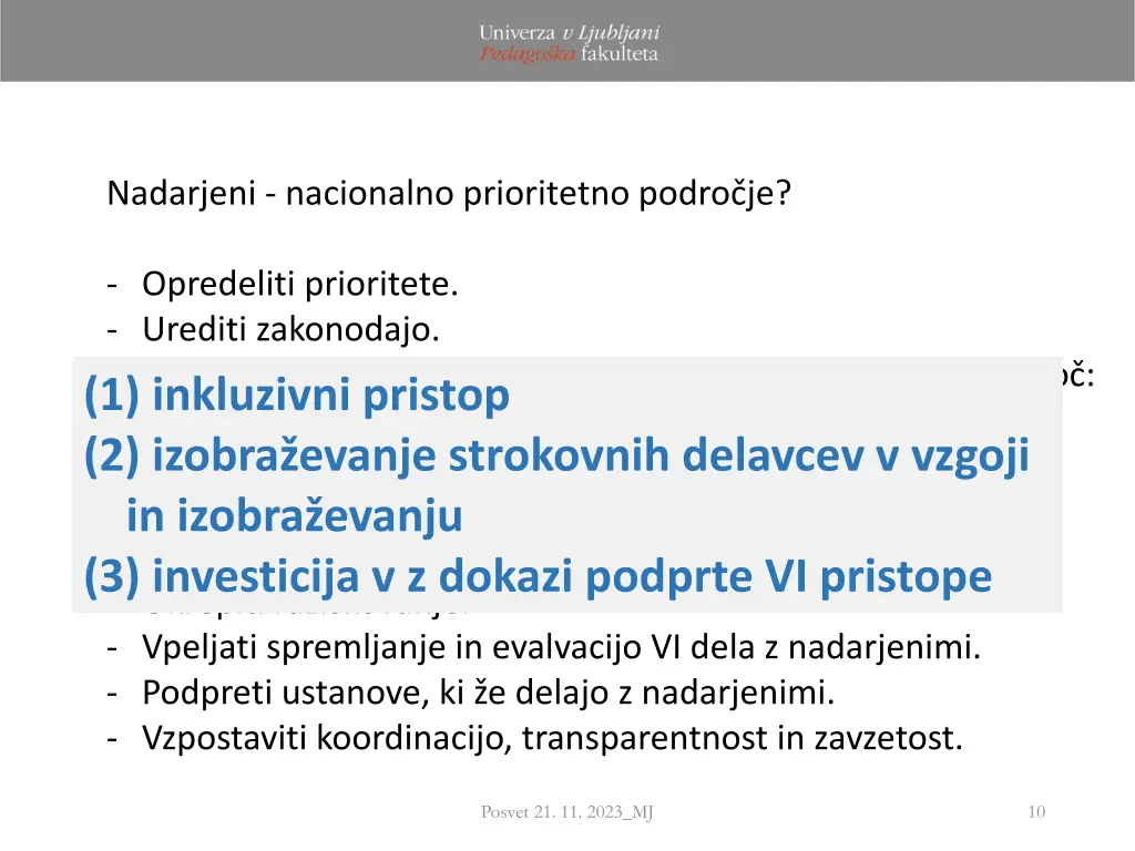 nadarjeni nacionalno prioritetno podro je