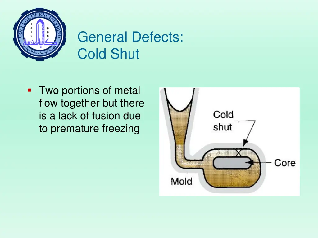 general defects cold shut