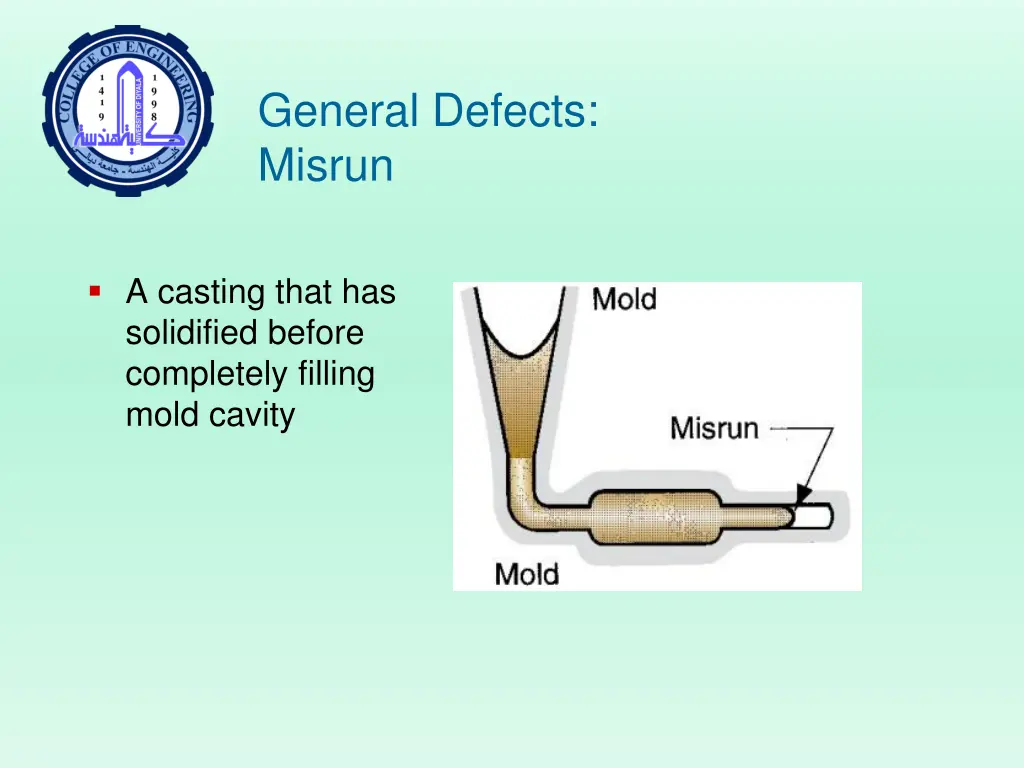 general defects misrun