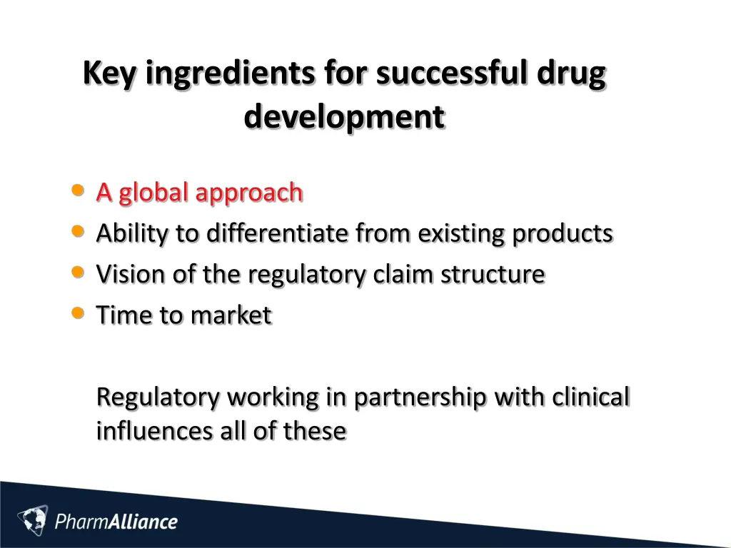 key ingredients for successful drug development