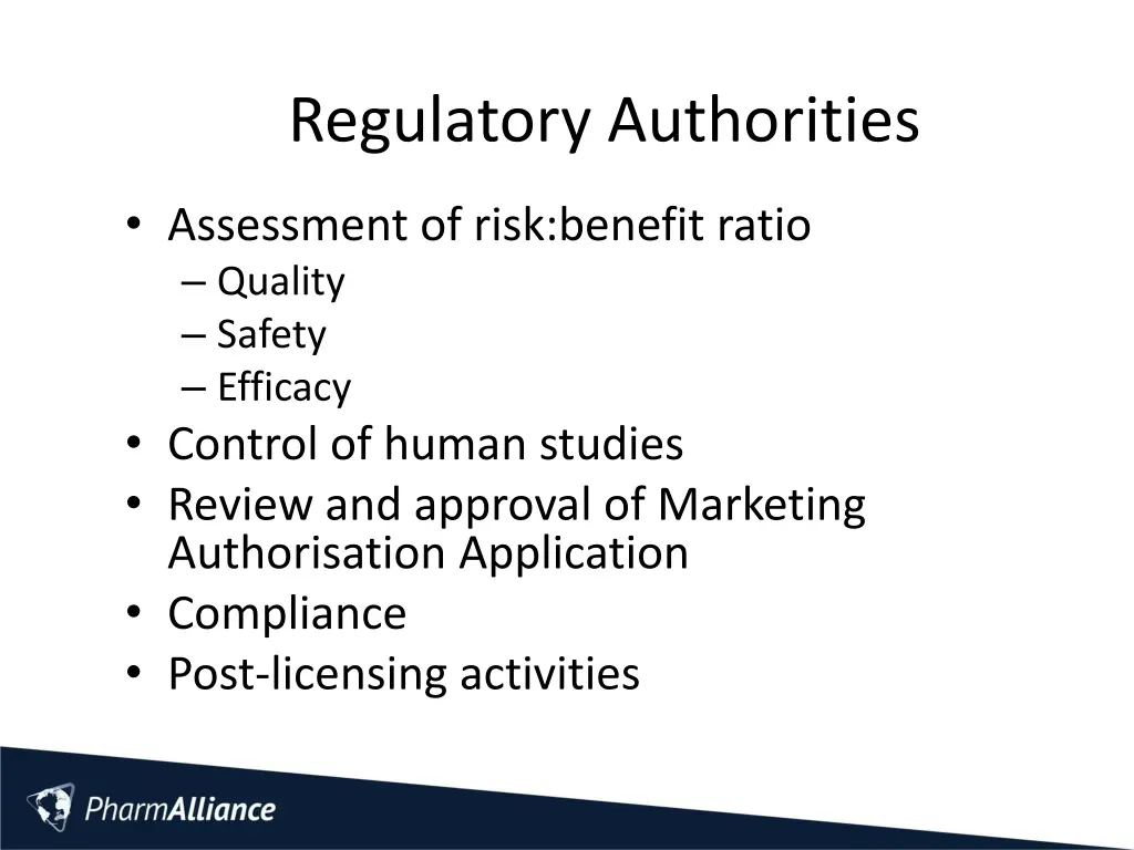 regulatory authorities