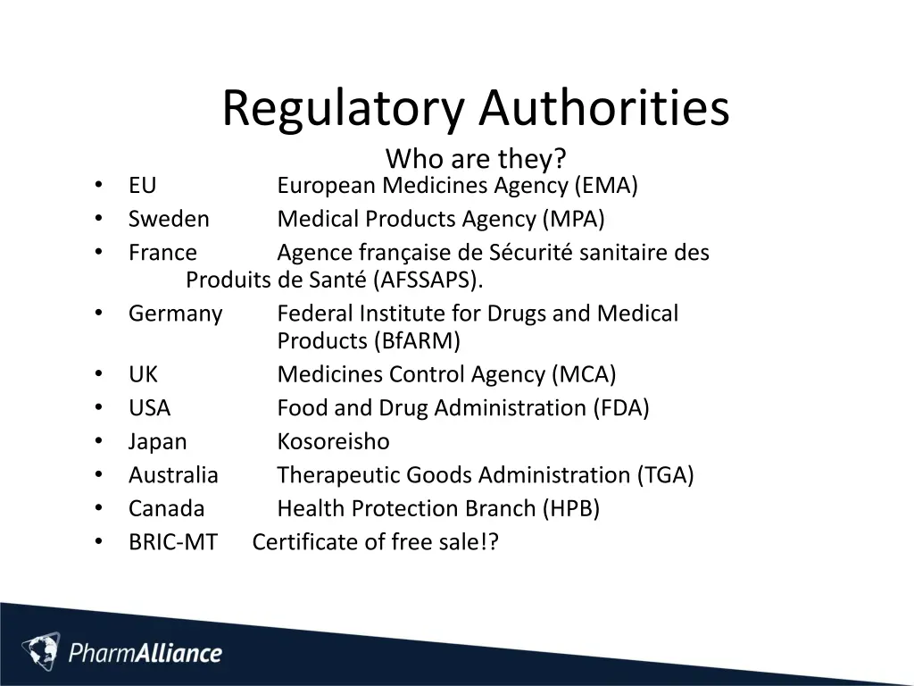 regulatory authorities who are they european