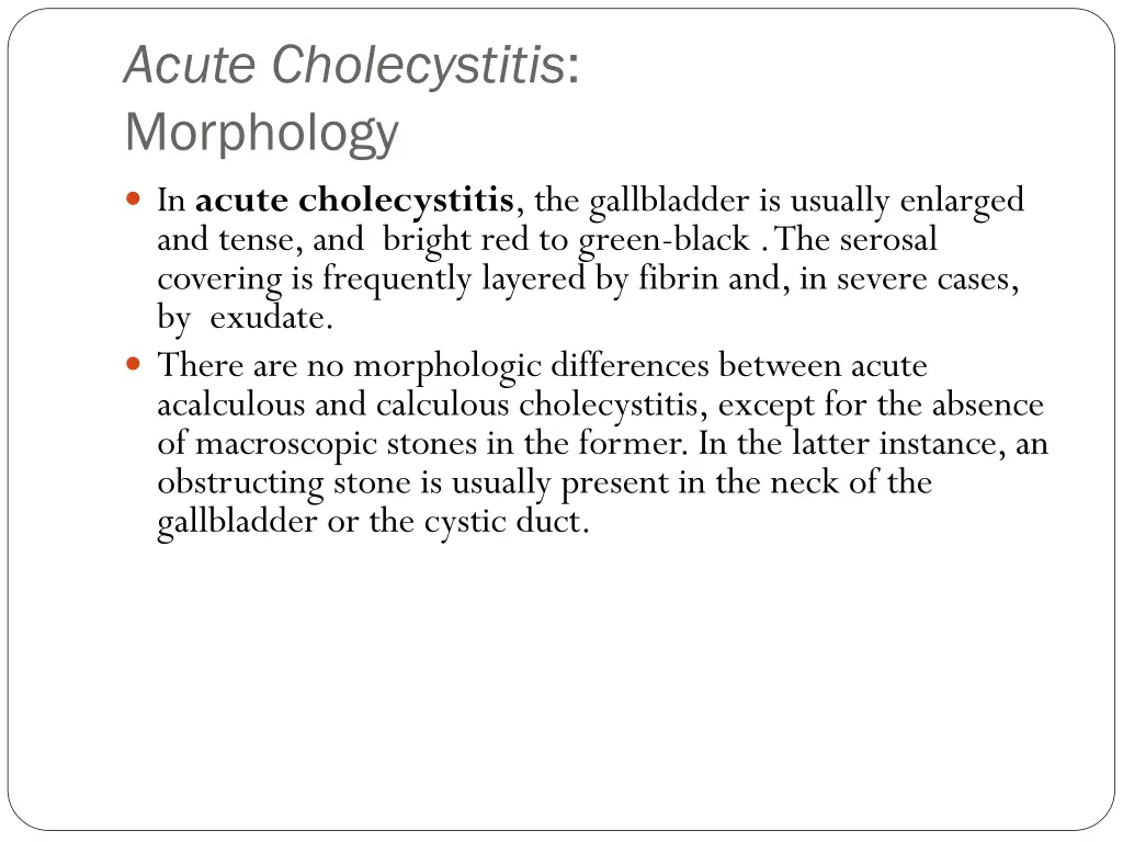 acute cholecystitis morphology in acute