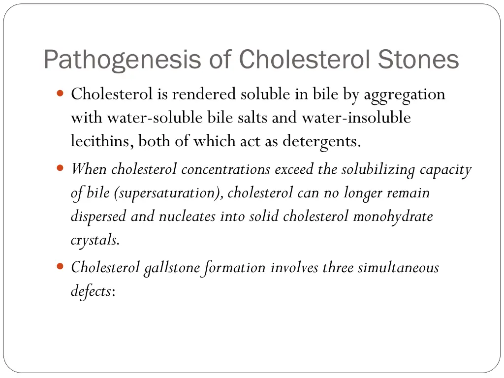 pathogenesis of cholesterol stones