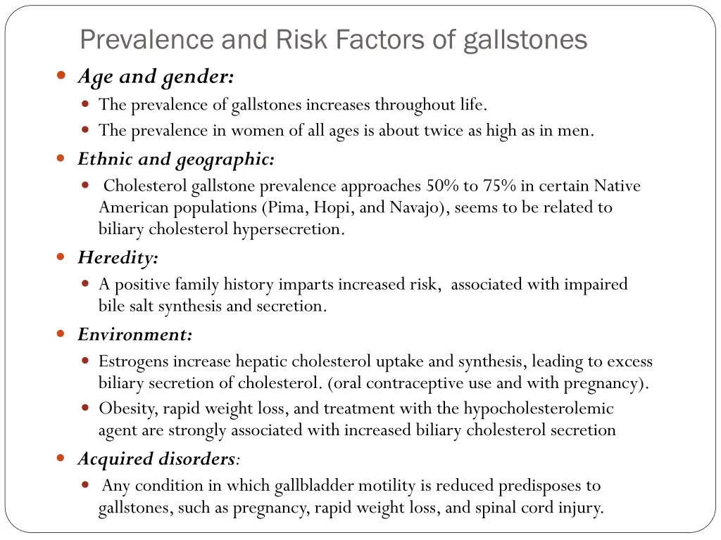 prevalence and risk factors of gallstones