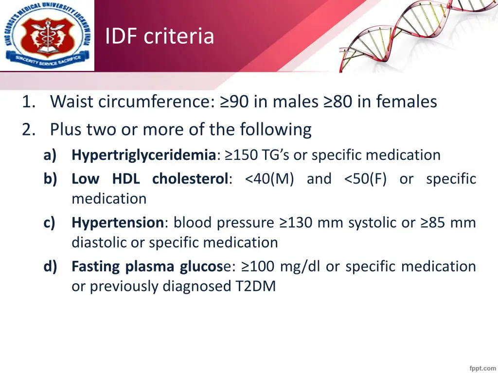 idf criteria
