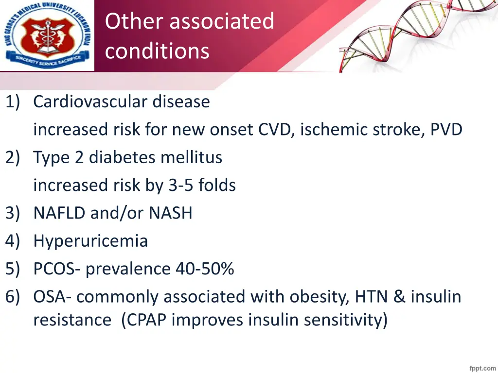 other associated conditions