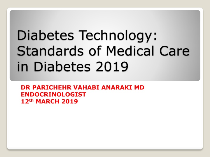 diabetes technology standards of medical care