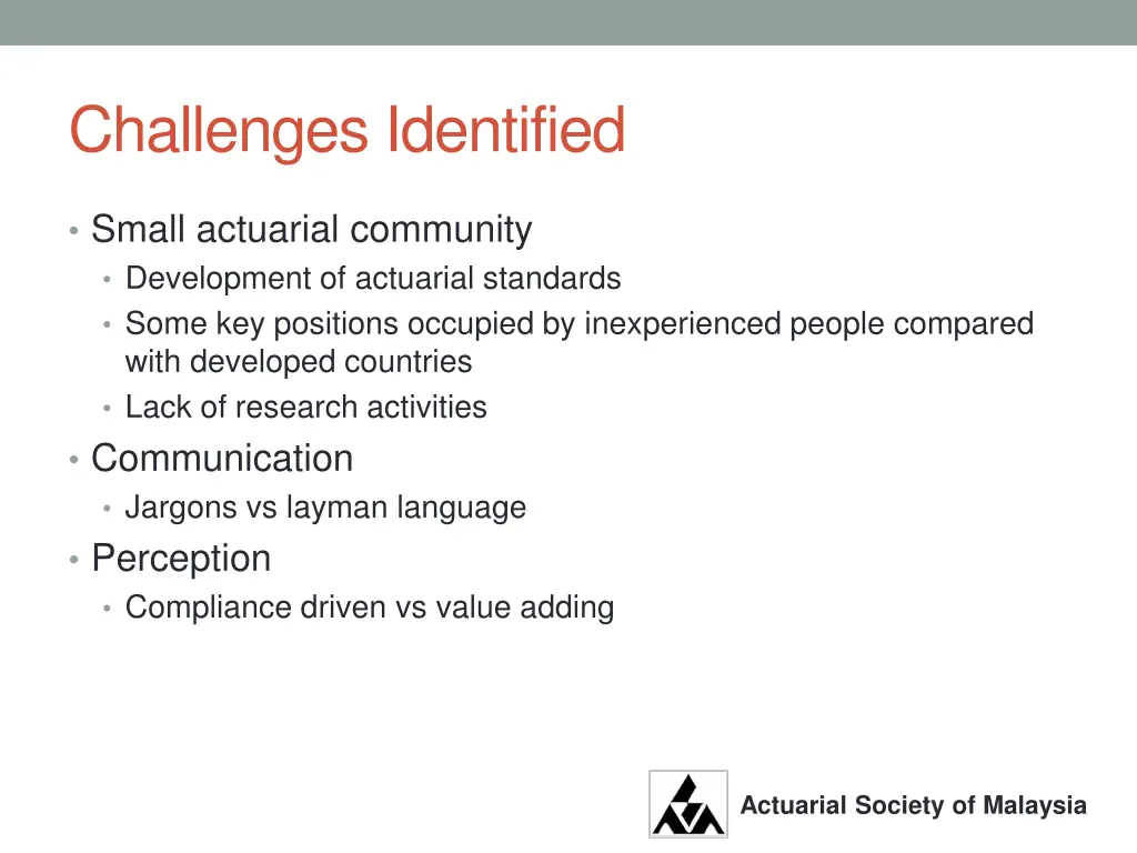 challenges identified 1