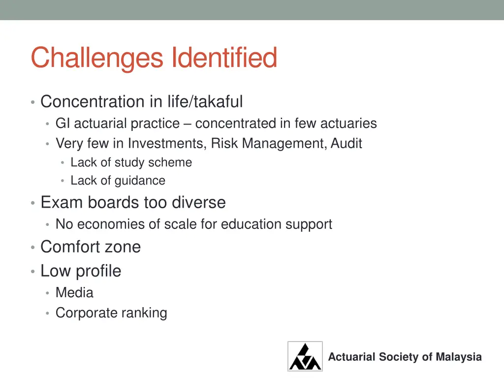 challenges identified 2