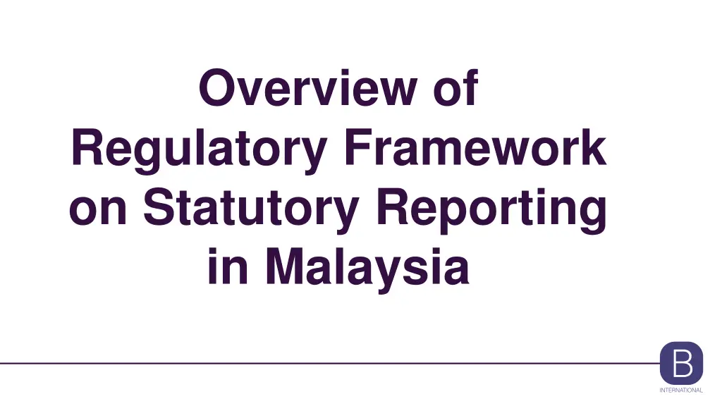 overview of regulatory framework on statutory