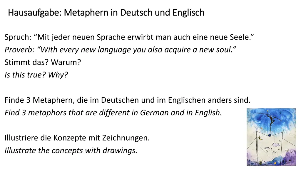 hausaufgabe hausaufgabe metaphern