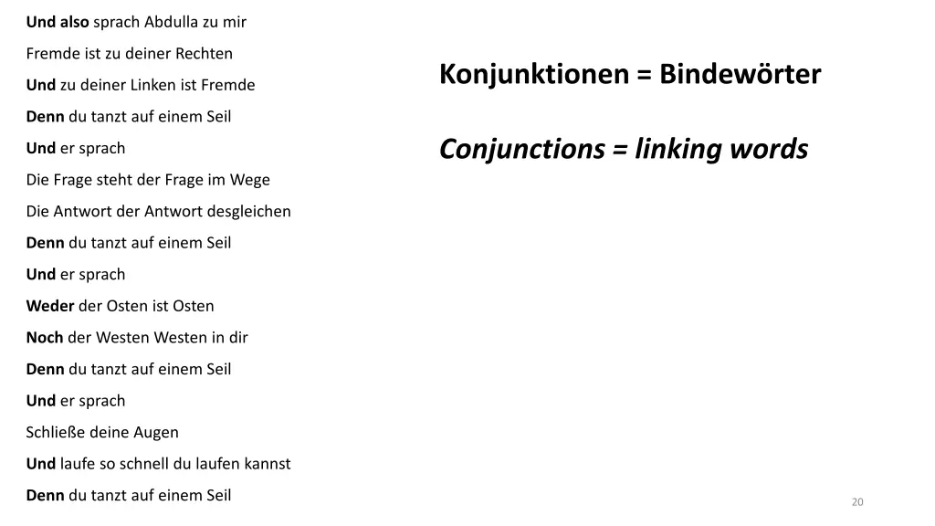 und also sprach abdulla zu mir