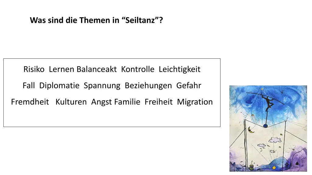 was sind die themen in seiltanz