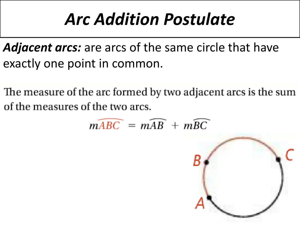 arc addition postulate