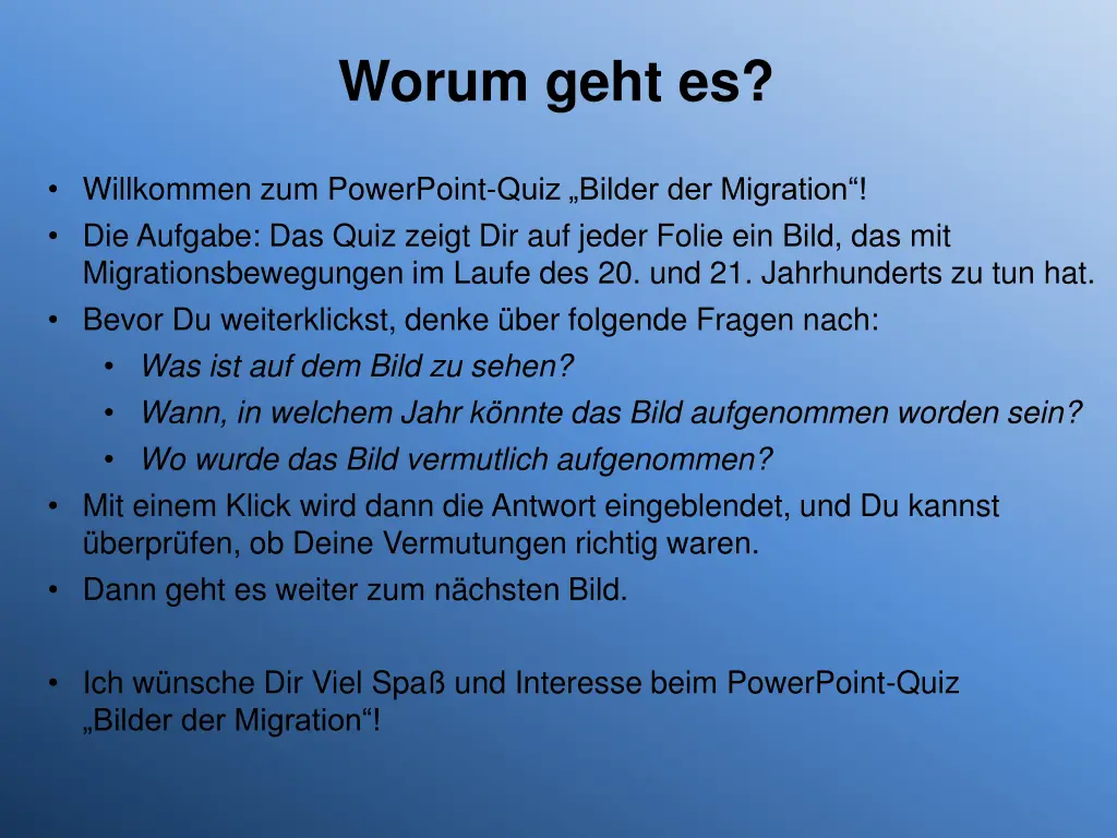 worum geht es