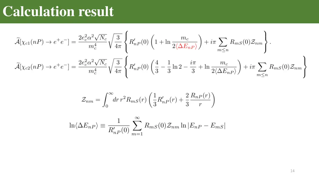 calculation result