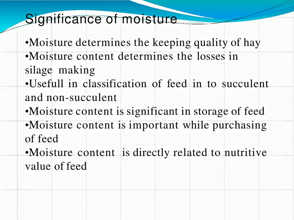 significance of moisture
