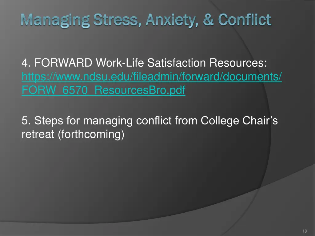 managing stress anxiety conflict managing stress 2