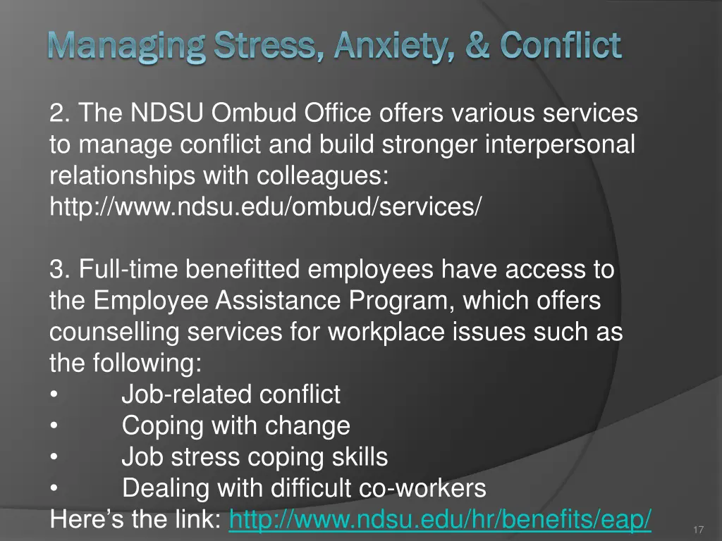 managing stress anxiety conflict managing stress