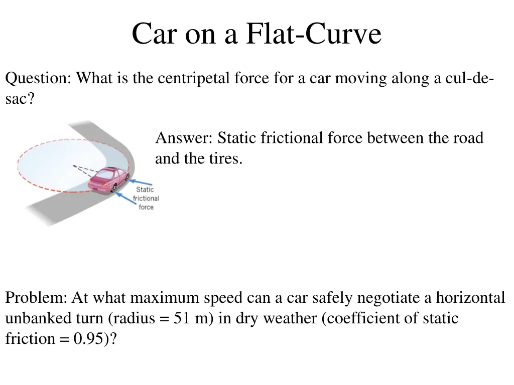car on a flat curve