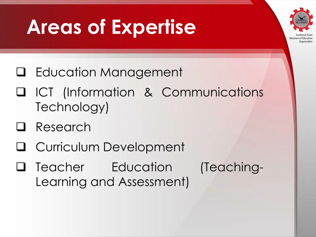 areas of expertise