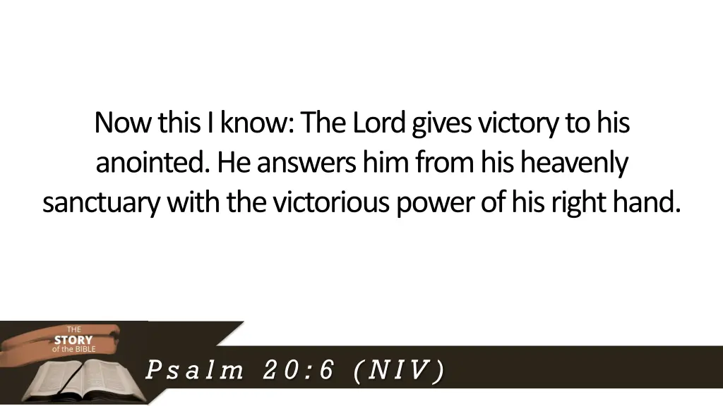 now this i know the lord gives victory