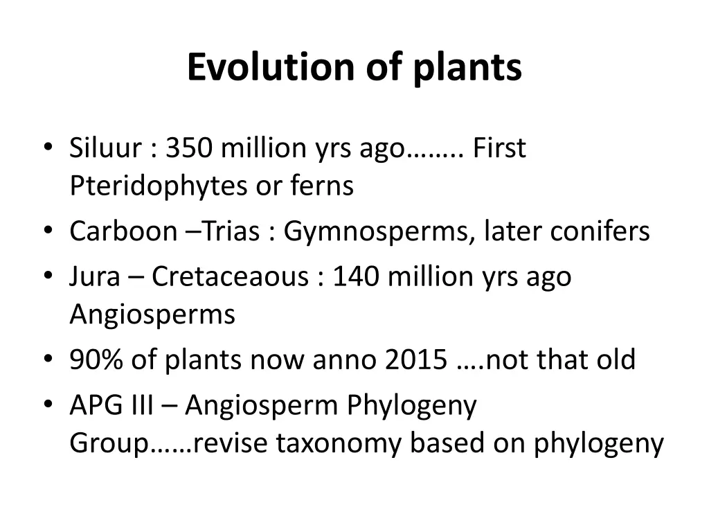 evolution of plants