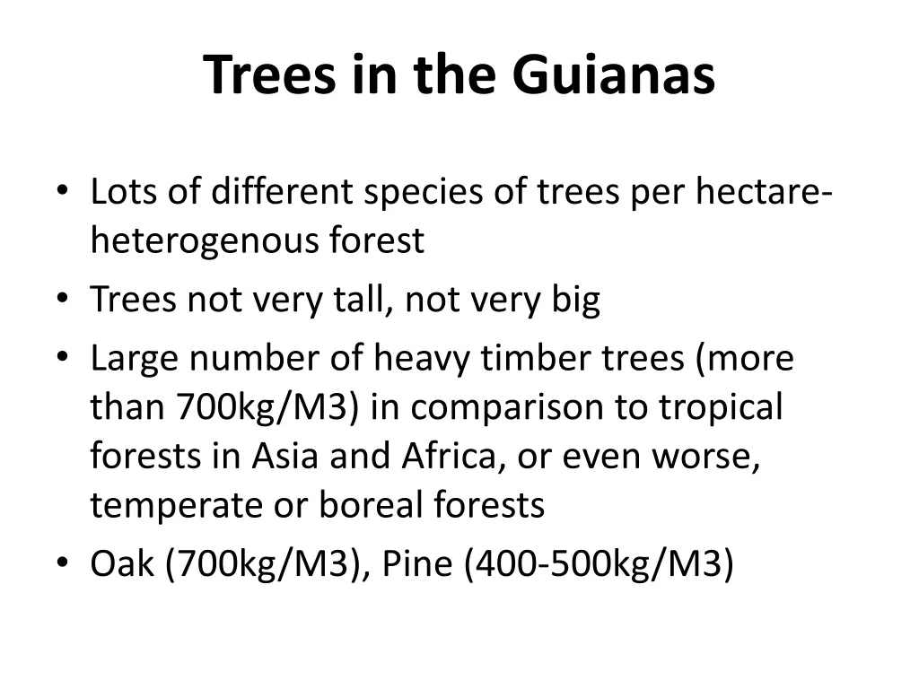 trees in the guianas