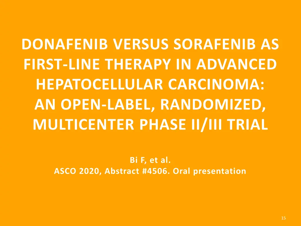 donafenib versus sorafenib as first line therapy