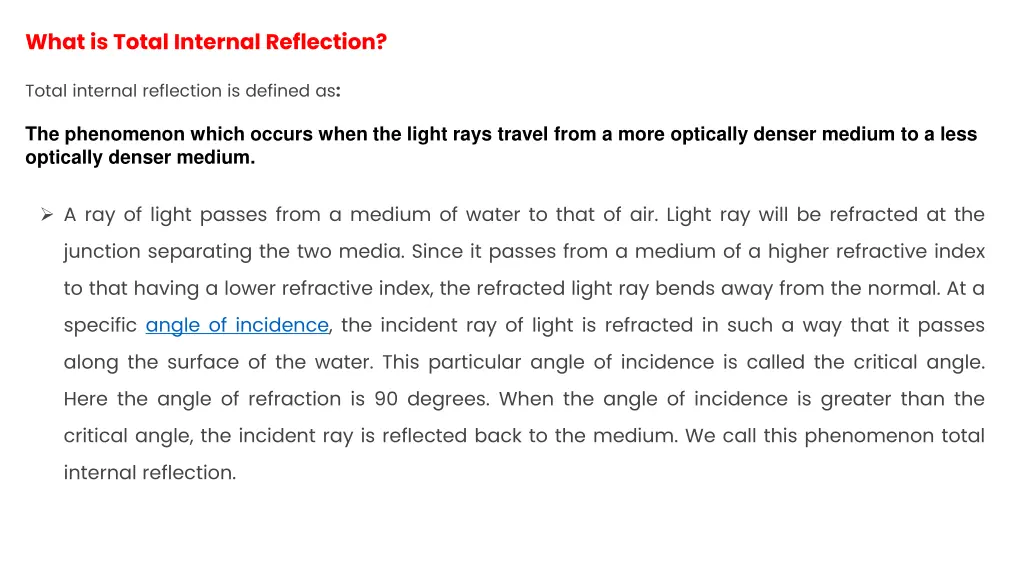 what is total internal reflection
