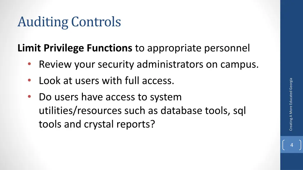 auditing controls