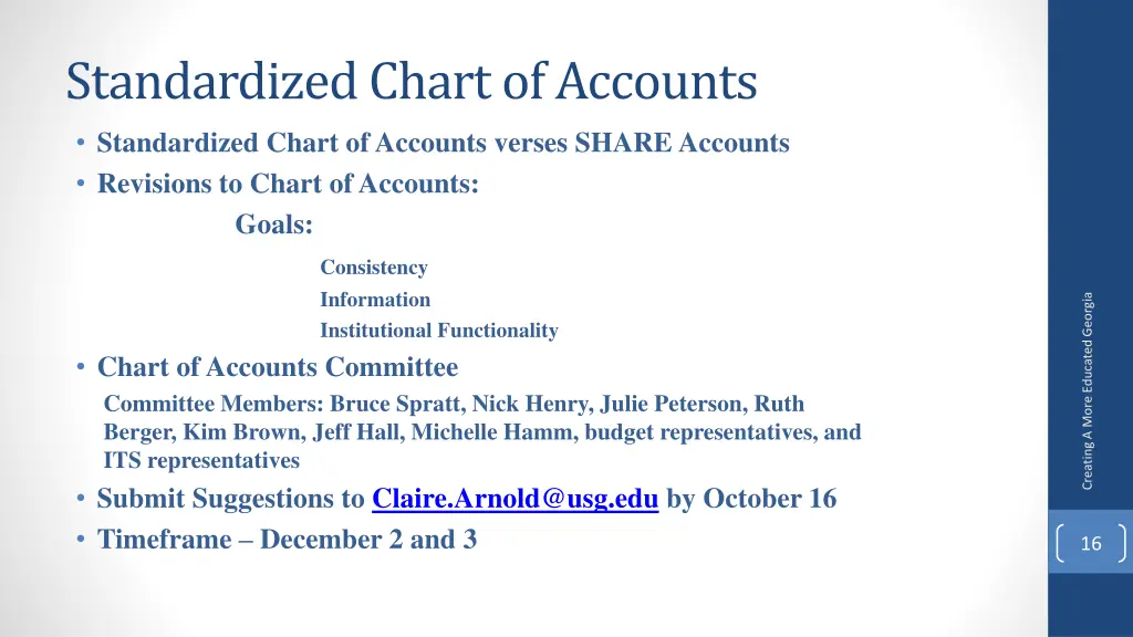 standardized chart of accounts