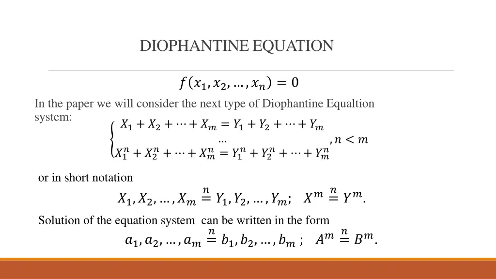 diophantineequation