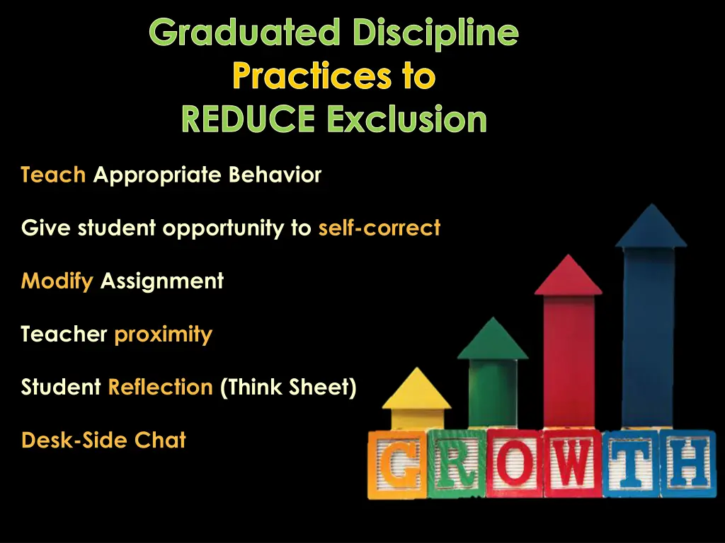 graduated discipline practices to reduce exclusion