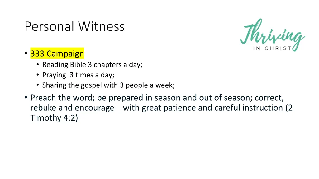 personal witness