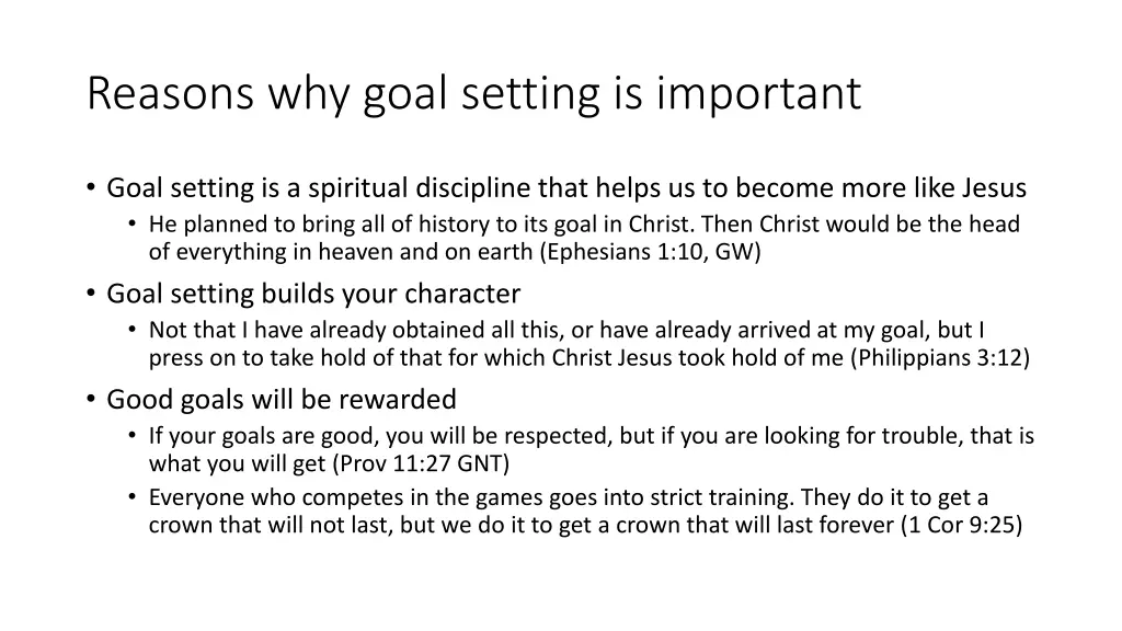 reasons why goal setting is important