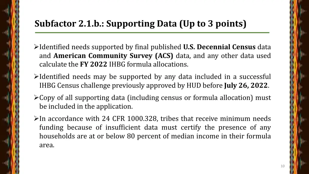 subfactor 2 1 b supporting data up to 3 points