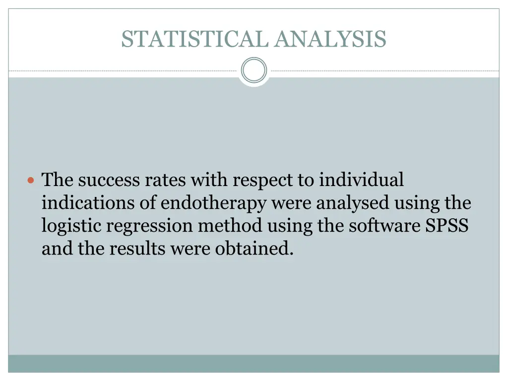 statistical analysis