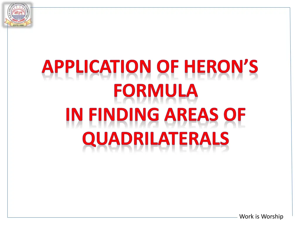 application of heron s formula in finding areas