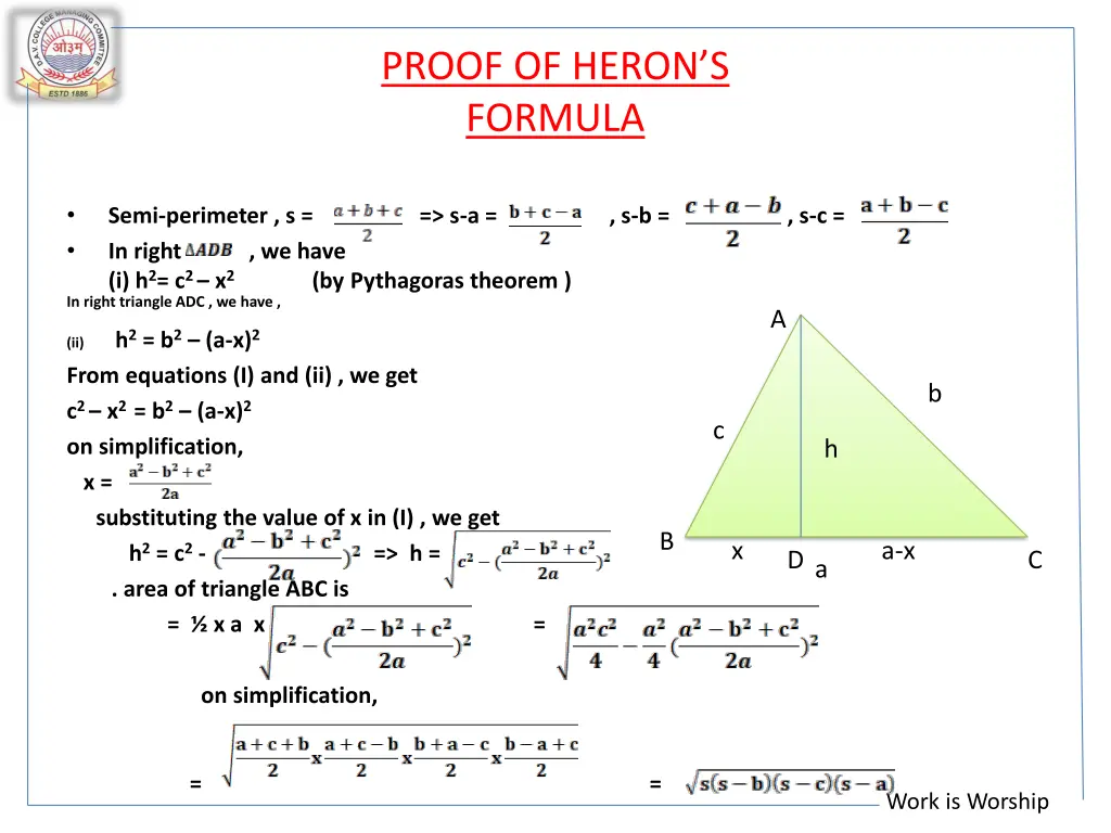 proof of heron s formula