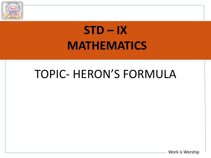 std ix mathematics