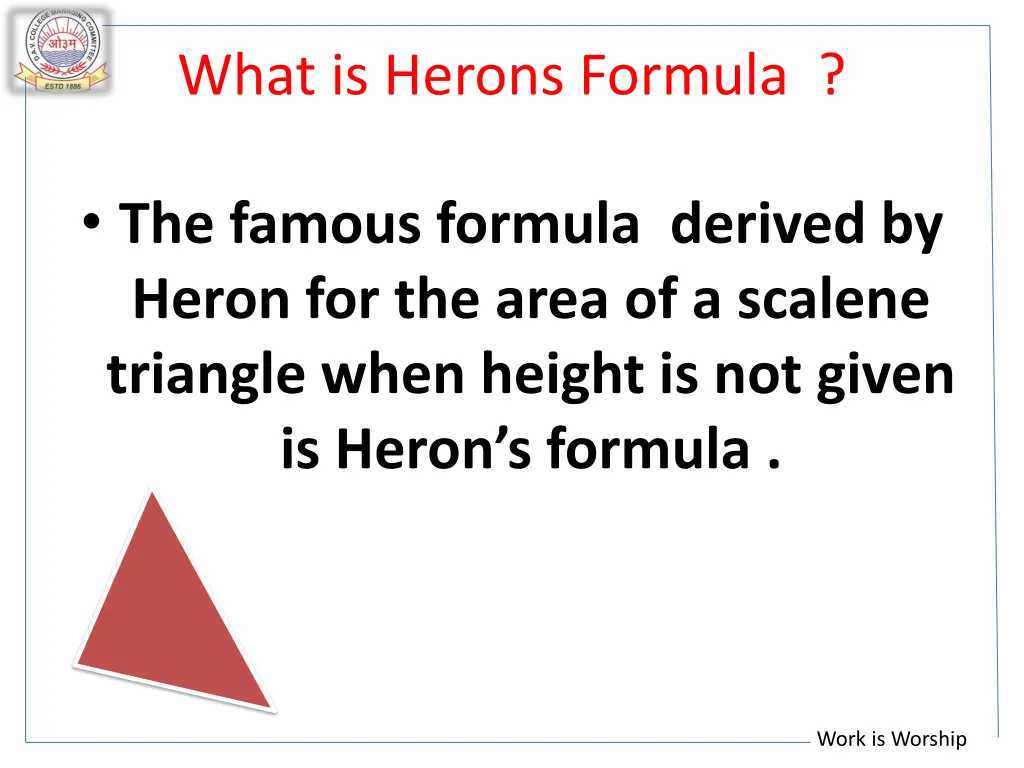 what is herons formula