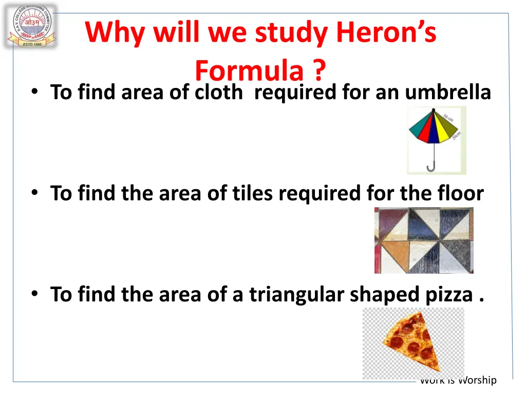 why will we study heron s formula to find area