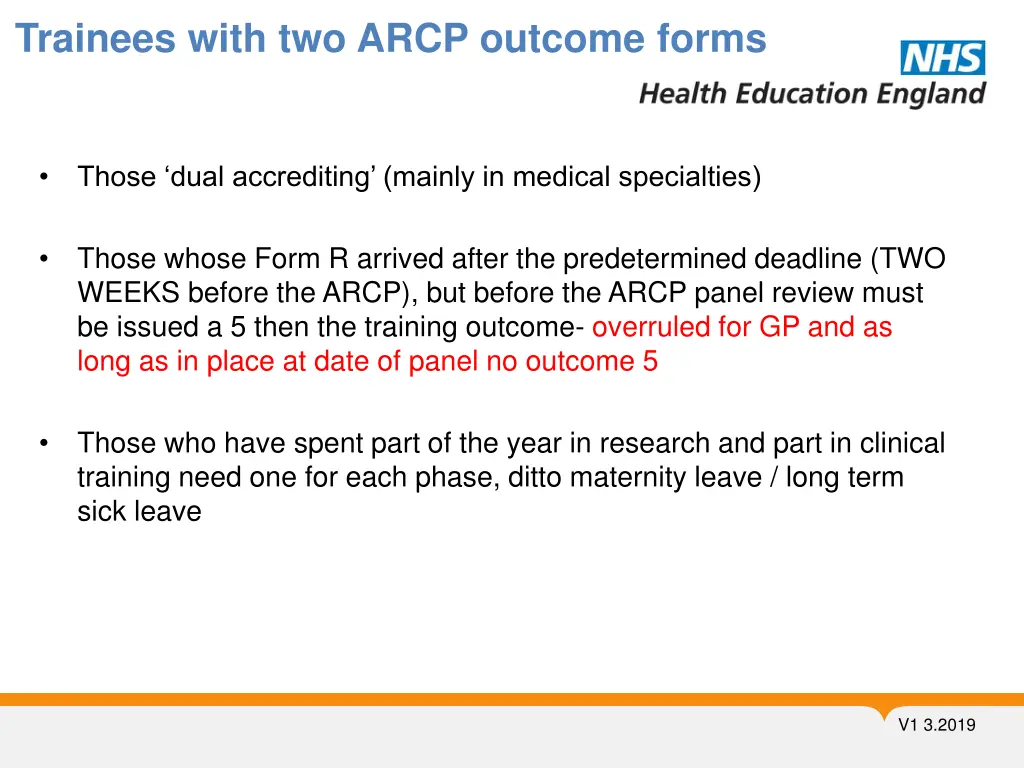 trainees with two arcp outcome forms