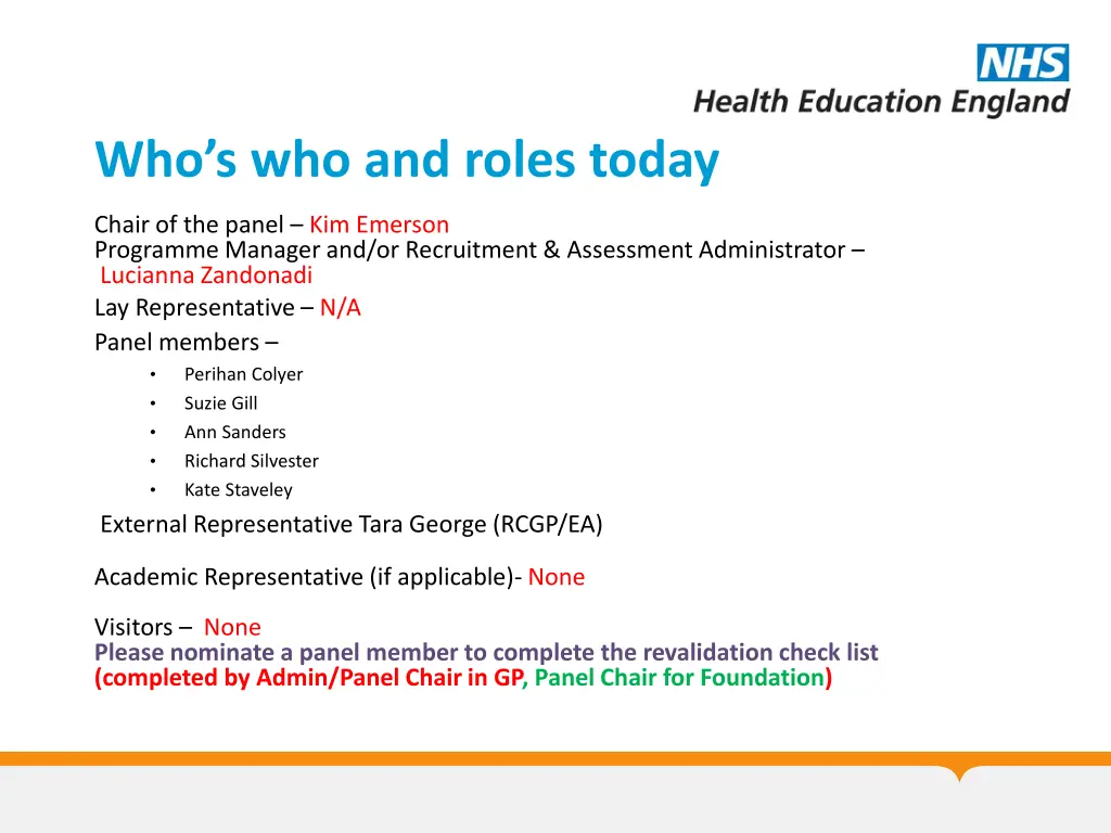 who s who and roles today